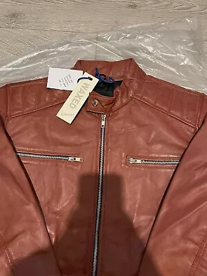 Buy Men Real Leather Biker Jacket Large • 59.99£