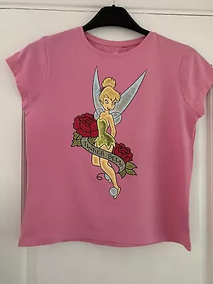 Buy New Look Ladies Tinker Bell Top Size 16 Women's Pink Cotton Tinkerbell T-Shirt • 14.99£