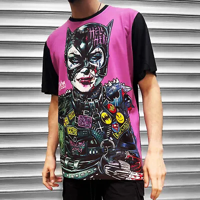 Buy Catwoman 89' Joker Arkham Asylum Dark Knight Mens PANEL T Shirt Comic • 24.99£
