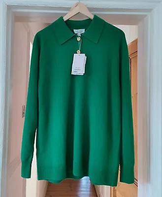 Buy Other Stories Jumper 100% Wool Knit Collared Sweater Gold Buttons XS S M L Green • 67.50£