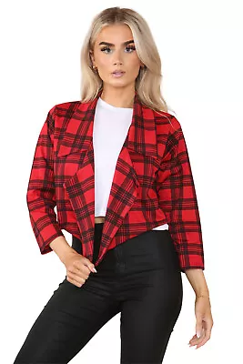 Buy Ladies Cropped Style Waterfall Blazer Jacket Woman Coat Top  Plus Size Uk 8-26 • 12.99£