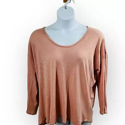 Buy J.Crew T-Shirt Womens Size XL Pink Slub Knit Dip Shoulder Scoop Neck • 10.40£