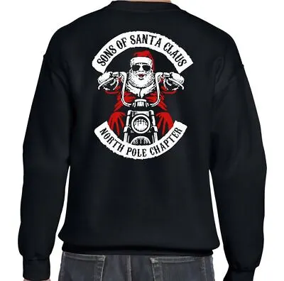 Buy Sons Of Santa Clause Mens Funny Christmas Biker Sweatshirt Anarchy Ugly Jumper • 21.99£