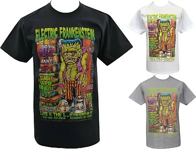Buy Mens HORROR T-Shirt Electric Frankenstein Monster Lowbrow Art • 20.50£