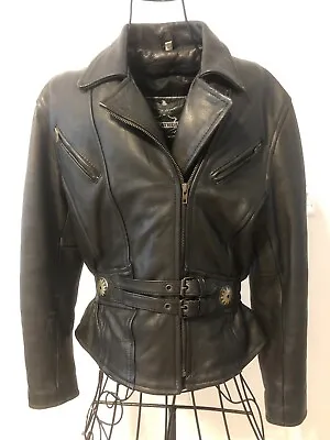 Buy Women’s MATRIX 💯% Leather Motorcycle Jacket Sz Large,  Beautiful Lined Coat‼️ • 93.55£