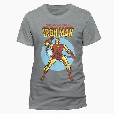 Buy Marvel The Invincible Iron Man Unisex T-Shirt Grey Mens Womens Tony Stark • 7.95£