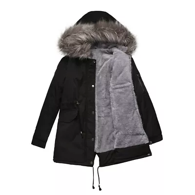 Buy Womens Quilted Parka Hooded Ladies Thick Winter Warm Coat Long Jacket Outwear AF • 31.19£