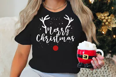 Buy Merry Christmas T-shirt, Christmas T Shirt, Christmas Xmas Jumper, Reindeer 2 • 9.69£