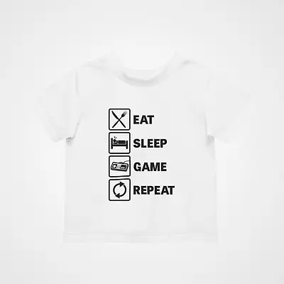 Buy Eat Sleep Game Repeat T-Shirt - Cool Retro Casual Hipster Kids Children Funny • 8.39£