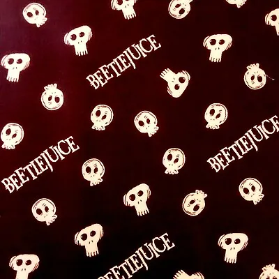 Buy Beetlejuice Movie Black Cotton Fabric Per 50cm Camelot Fabrics • 16£