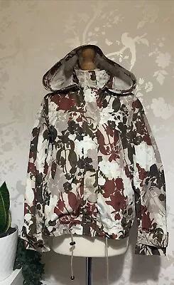 Buy Zara Jacket Womens Raincoat Detachable Hood Floral Camo Print Size S ☔️b • 11.49£