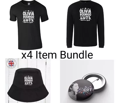 Buy Olivia Rodrigo Sweatshirt Shirt Badge Hat Music Merch Guts Hoodie 4 Piece Bundle • 34.99£