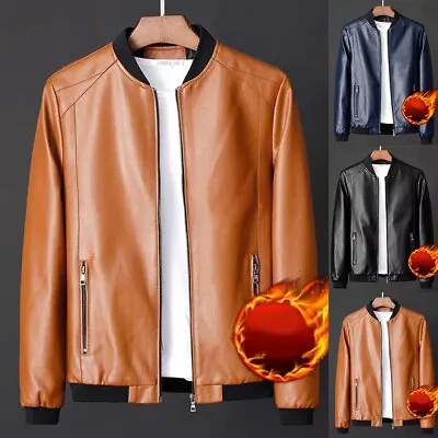 Buy Stylish Slim Fit Men's Faux Leather Jacket For Korean Fashion Statement • 24.82£