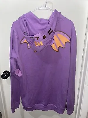 Buy Pusheen Box Exclusive Fall 2019 L Purple Bat Cat Hoodie Pullover Halloween Nwt • 30.74£
