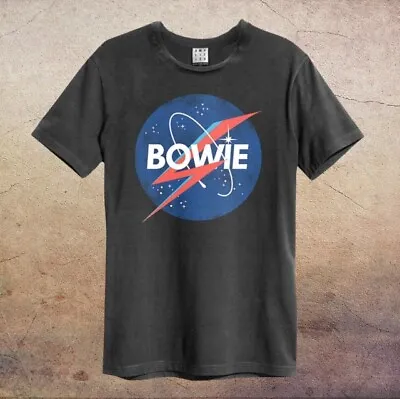Buy David Bowie To The Moon Charcoal Unisex Amplified T-Shirt New & Official Merch • 23.25£