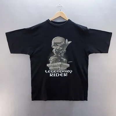 Buy Up Star Mens T Shirt XL Black Graphic Print Legendary Rider Short Sleeve Cotton • 8.54£