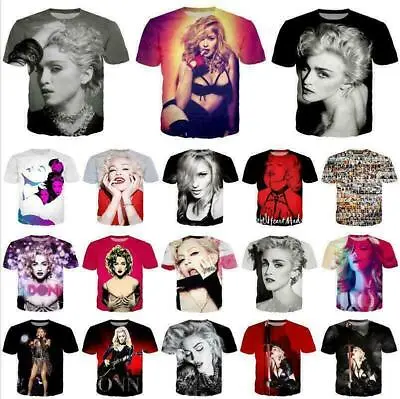 Buy New Womens/Mens Sexy Madonna 3D Print Casual T-Shirt Short Sleeve Tops Tee • 8.39£