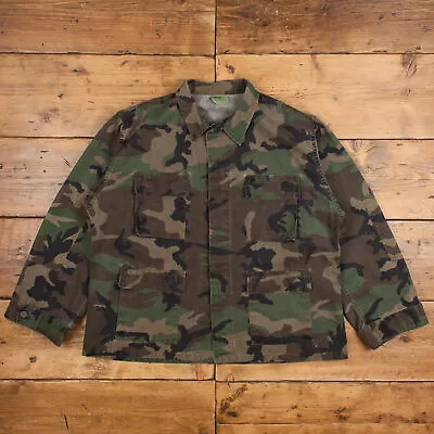 Buy Vintage Military Jacket XL Overshirt Field Camouflage Brown Button • 32.99£