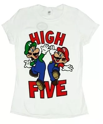 Buy MARIO And LUIGI Shirt Women's Large L NeW Super Soft Cotton Slim Fit High Five • 17.95£