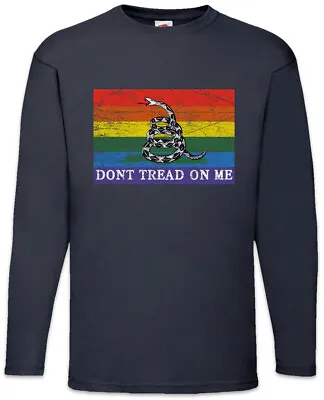 Buy Dont Tread On Me Pride Flag Long Sleeve T-Shirt Gadsden Fun Gay Homosexual • 28.74£