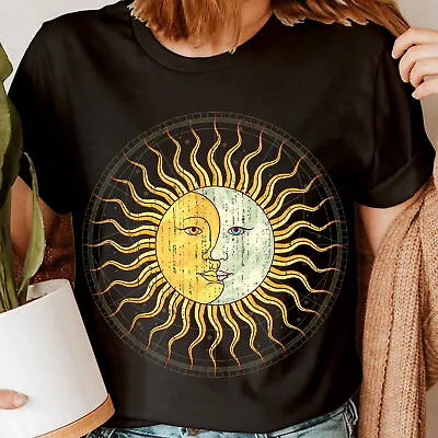 Buy The Moon And The Sun Earth Nature Vintage Womens T-Shirts Tee Top #NED • 9.99£