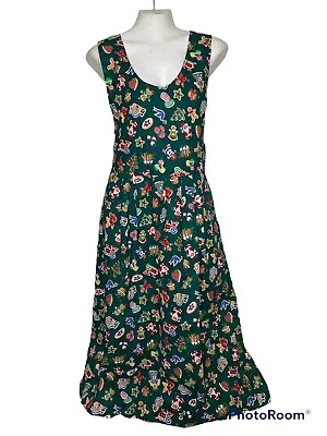 Buy Vintage Christmas Dress Size 14 Sleeveless Jumper Pinafore New Novelty Print • 62.36£