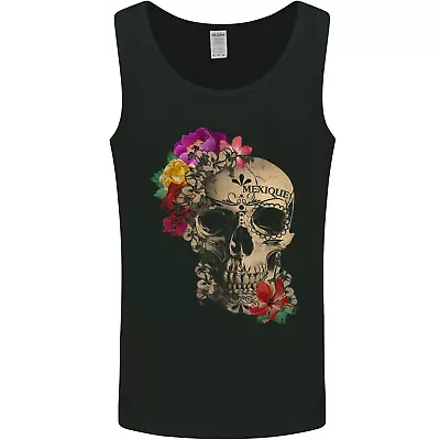 Buy Mexique Sugar Skull Day Of The Dead DOTD Mens Vest Tank Top • 9.99£