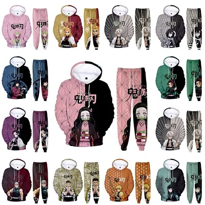 Buy Unisex Demon Slayer Hoodies Sweatshirt Pullover Trouser Tracksuit Outfits Gifts • 35.99£