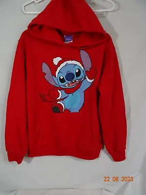 Buy Disney Lilo & Stitch Santa Stich Fleece Hooded Pullover Jacket Adult 7-9 Med • 26.02£