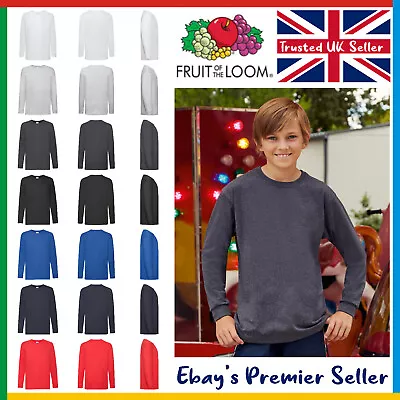 Buy Kids L/S Value T-Shirt - Fruit Of The Loom Kids Long Sleeve Valueweight T-Shirt • 1.94£