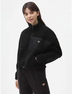 Buy Dickies Small Red Chute Sherpa Colour Black Womens Jacket Fleece • 25.99£