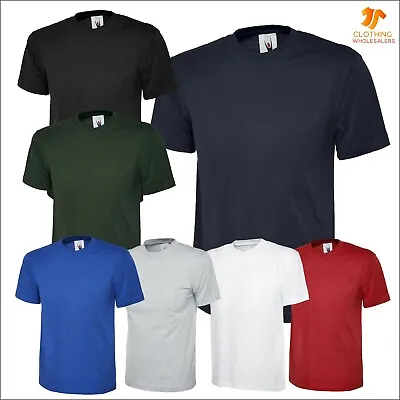 Buy Unisex Mens 100% Cotton Premium T-Shirt Heavy 200gsm Casual Workwear Leisure Tee • 5.88£