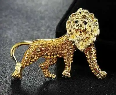 Buy Stunning Vintage Look Gold Plated Retro Lion King Celebrity Brooch Broach Pin Z2 • 14.44£