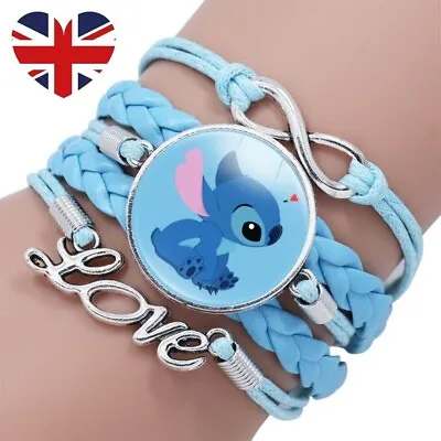 Buy Lilo & And Stitch Blue Bracelet Wristband Love Charm Christmas • 4.75£