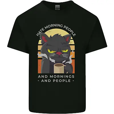 Buy Funny Cat I Hate Morning People Coffee Mens Cotton T-Shirt Tee Top • 8.75£