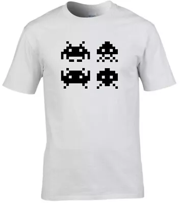 Buy Classic Retro Space Invaders Premium Cotton T-shirt • 14.99£