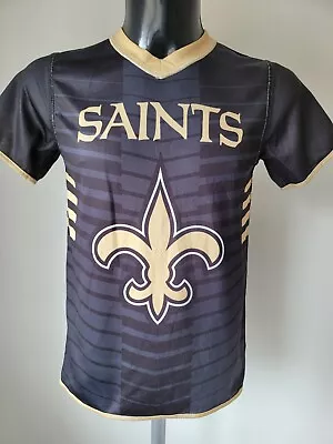Buy NFL New Orleans Saints Black Reversible T-Shirt Size Youth Large • 19£
