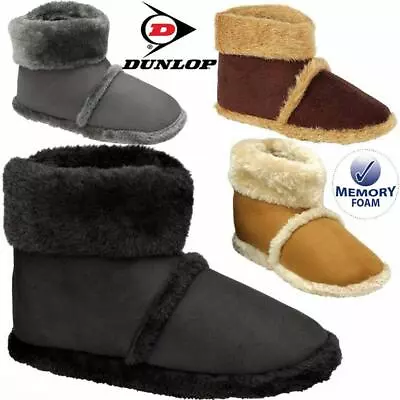Buy Mens Slippers New Ankle Fleece Warm Lined Nordic Winter Fur Boots Shoes Size • 16.95£