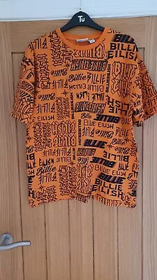 Buy Womens Billie Eilish Oversized T Shirt Size Small 10/12 Orange • 5£
