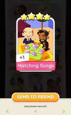 Buy Monopoly Go Card Sticker - Matching Songs - Fast Delivery • 1.35£
