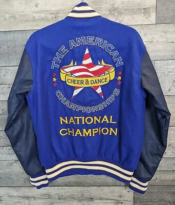 Buy Varsity Jacket Letterman Mens Size S Cheers And Dance American Championship Blue • 59.99£