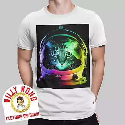 Buy Astronaut Cat T-Shirt Rainbow LBGT Cool Space Nasa 100% Retro Free Post UK • 11.36£