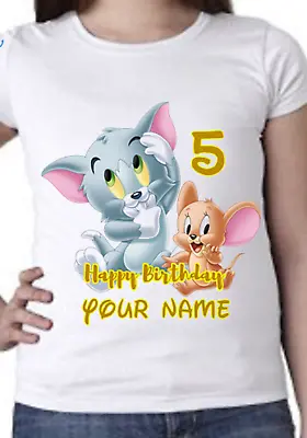 Buy Personalised Tom And Jerry T Shirts BIRTHDAY • 9.99£