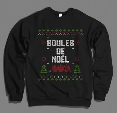 Buy French Balls Boules De Noel Pattern Mens Funny Ugly Christmas Sweater Xmas  • 24.99£