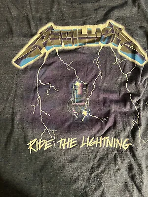 Buy Metallica Ride The Lightning T Shirt Official Band Merch L Gray Lp Cover Art • 7.55£