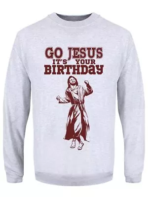 Buy Christmas Jumper Go Jesus It's Your Birthday Men's Grey Sweater • 19.99£
