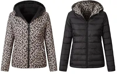 Buy Women Gielts Hodded Puffer Padded Quilted Jacket Ladies Body Warm Zipper Jacket • 24.49£