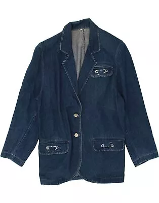 Buy VINTAGE Womens Denim 2 Button Blazer Jacket UK 18 XL Blue JC01 • 33.28£