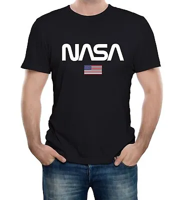 Buy Nasa Logo US Flag Mens T-Shirt Space Agency American Houston Texas Shuttle • 12.99£