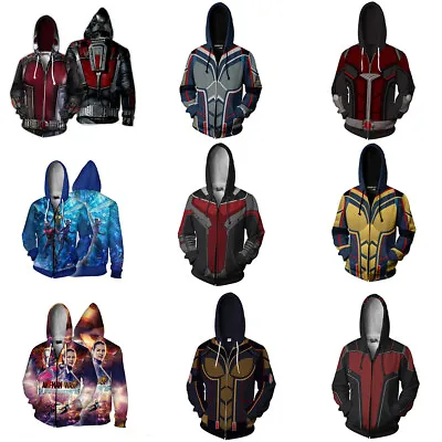Buy Antman 3D Hoodies Cosplay Superhero Wasp Sweatshirts Sport Jackets Coat Costumes • 16.80£